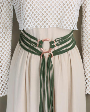 🔥Médiéval Viking Tressé Ceinture En Cuir Ensemble, Avec Boucle Anneau & Franges Décorations