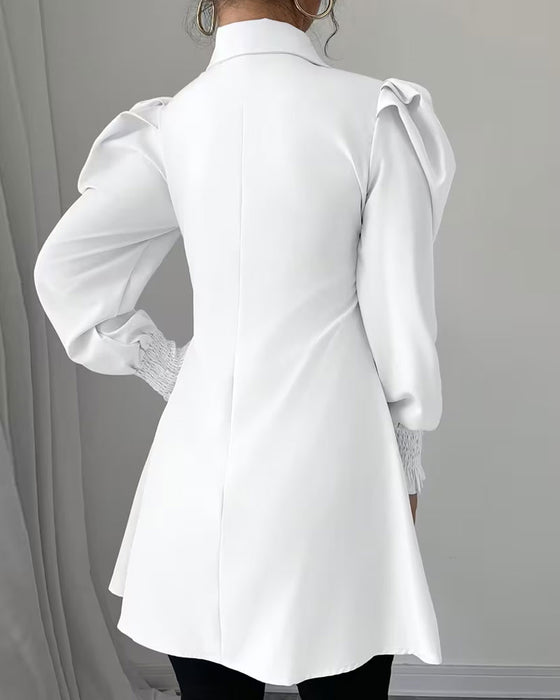 Blouse Col Chemise Unie Tendance