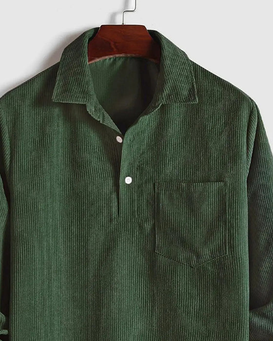 Blouse Homme Unie Revers Bouton