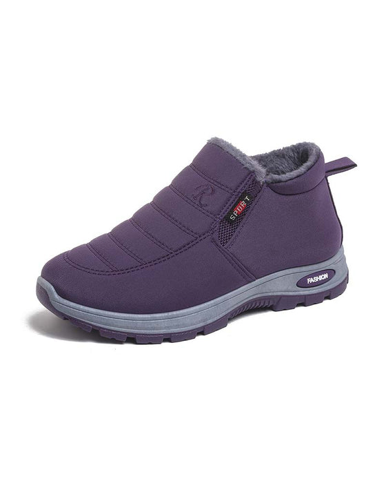 Bottes De Neige Hivernales Doublées Épaisses, Chaussures Décontractées Chaudes À Enfiler Pour Femmes Et Hommes