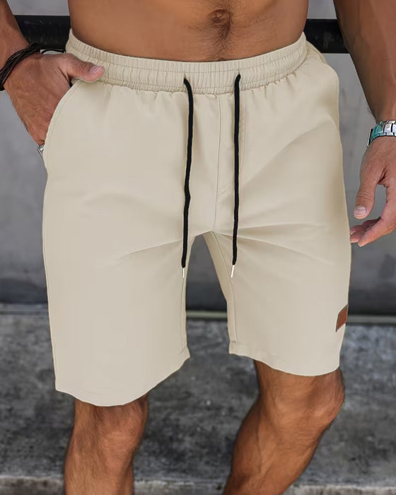 Short Cuir Étiquette Décontracté