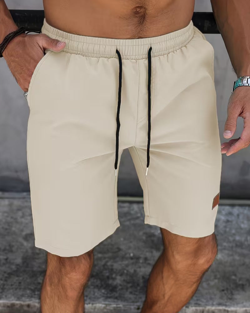 Short Cuir Étiquette Décontracté