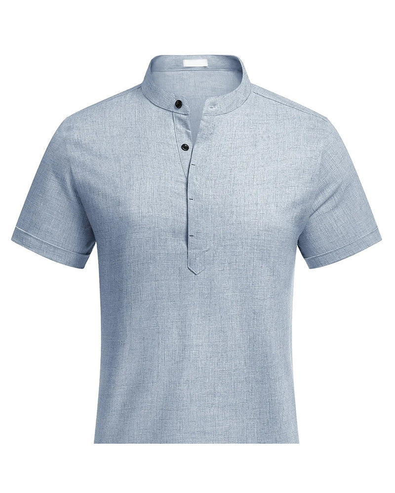 Chemise Col Monté Demi-Patte Henley
