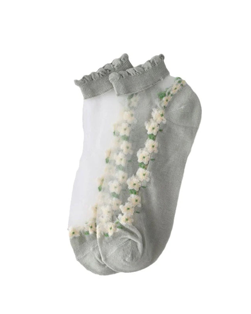 Chaussettes Fleuries Respirables D'Été