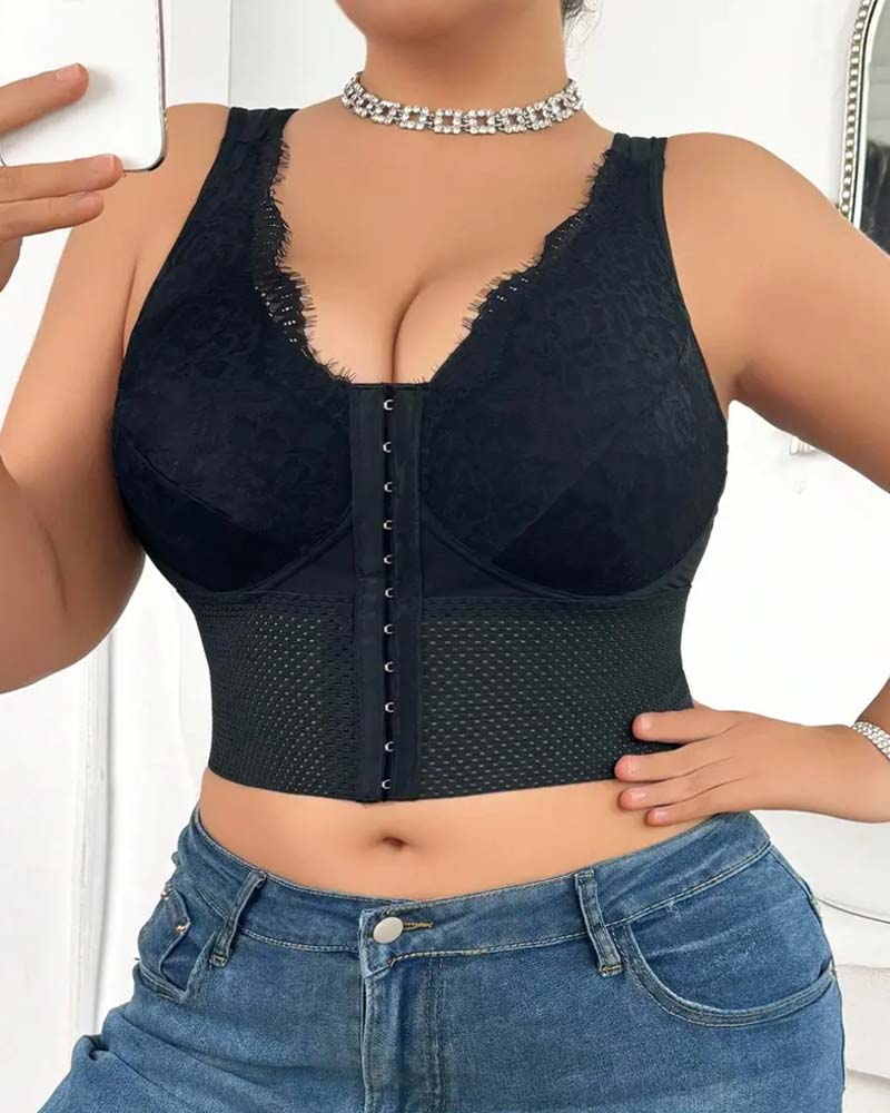 Femme Fermeture Devant Boucle Push-Up Sans Armatures Correcteur De Posture Soutien-Gorge