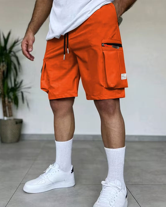 Pantalon Homme Unie Coupe Loose Court Cargo