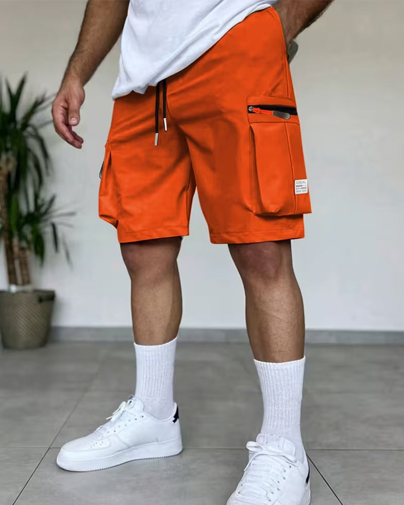Pantalon Homme Unie Coupe Loose Court Cargo