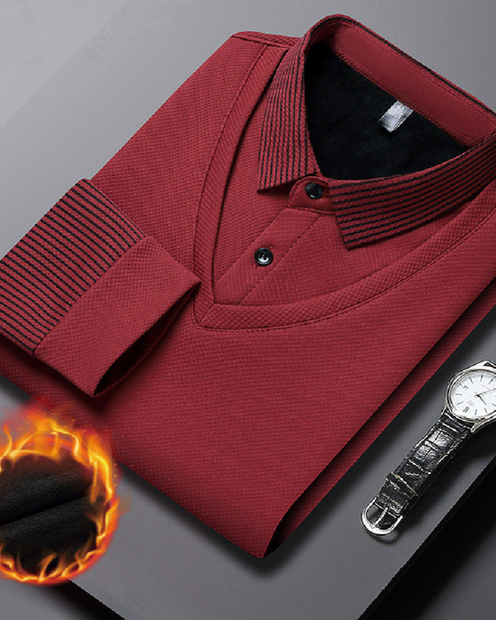 ⏳Offre Limitée 50% De Réduction💥Chemise À Rayures À Revers Effet Deux Pièces