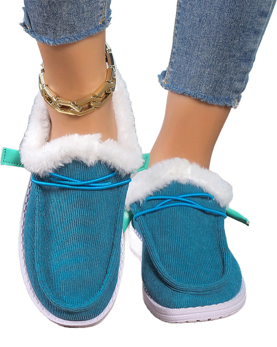 Chaussures en coton chaud épaissi de couleur unie