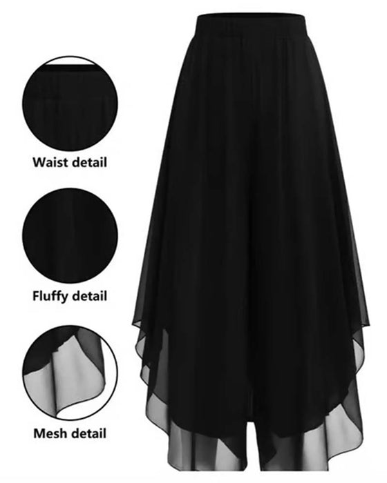 Pantalon Ample Asymétrique Décontracté Jambe Large