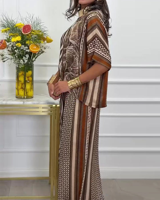 Ensemble Zèbre Imprimé Bloc De Couleur Deux Pièces