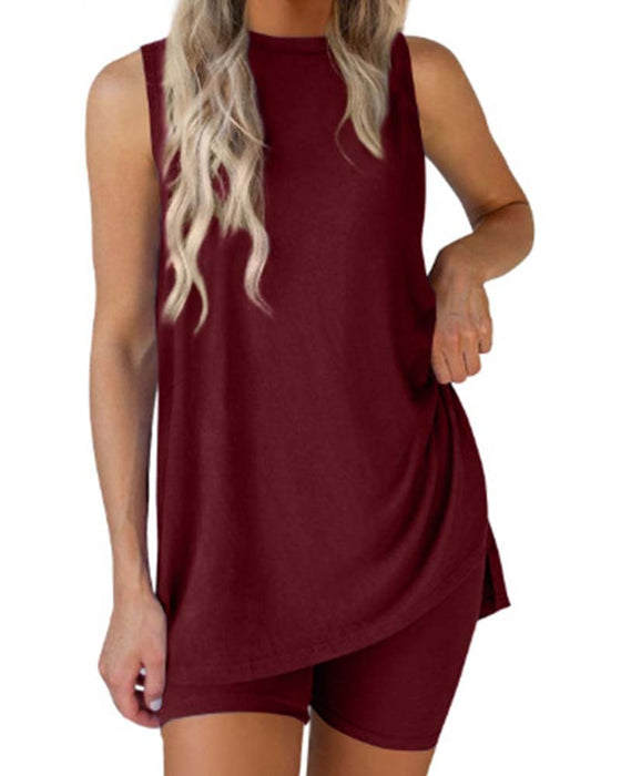 Ensemble Haut Sans Manches Et Short Uni