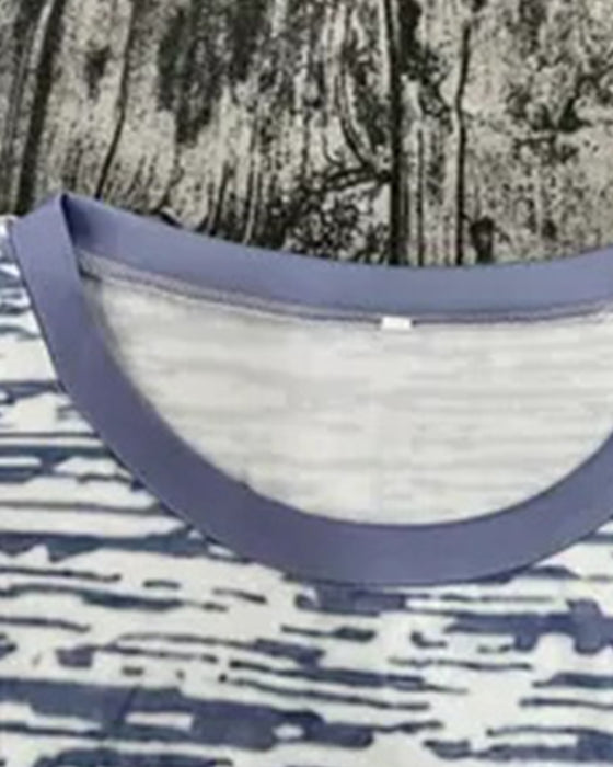 T-shirt Col Rond Manches Courtes Couleur Contrastée