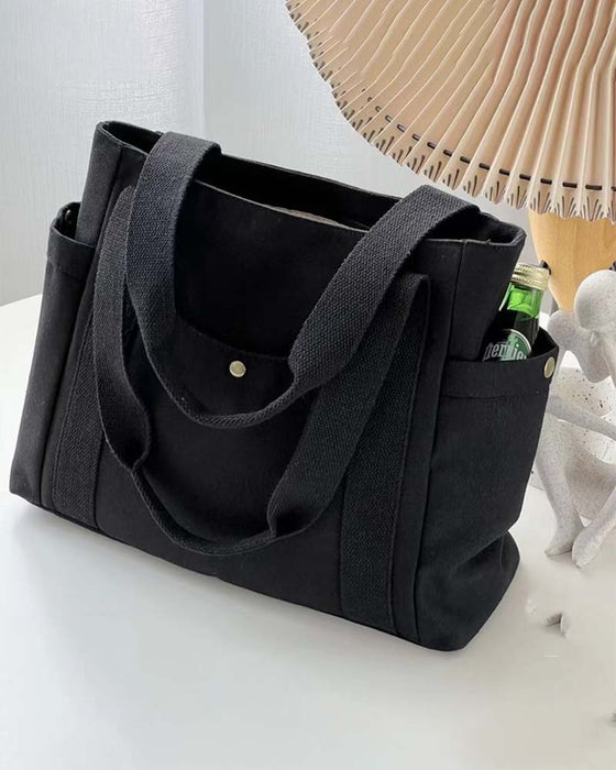Sac en toile de grande capacité avec doubles poignées