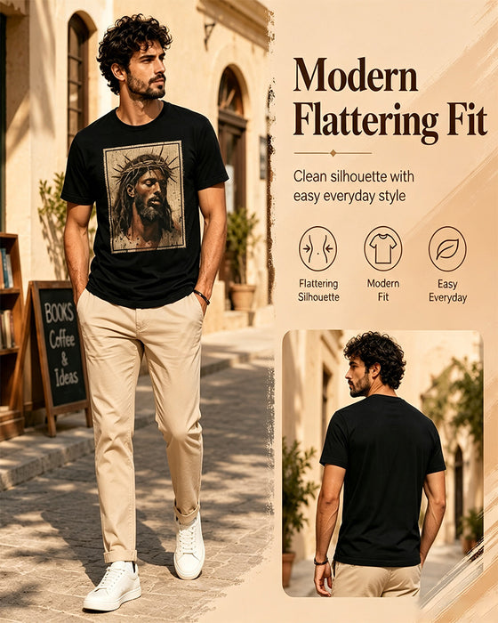 T-Shirt Homme Vintage Noir Imprimé