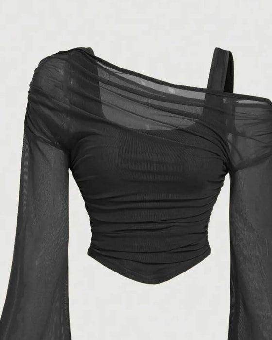 Chemisier Maille Volanté Manche Longue Cami