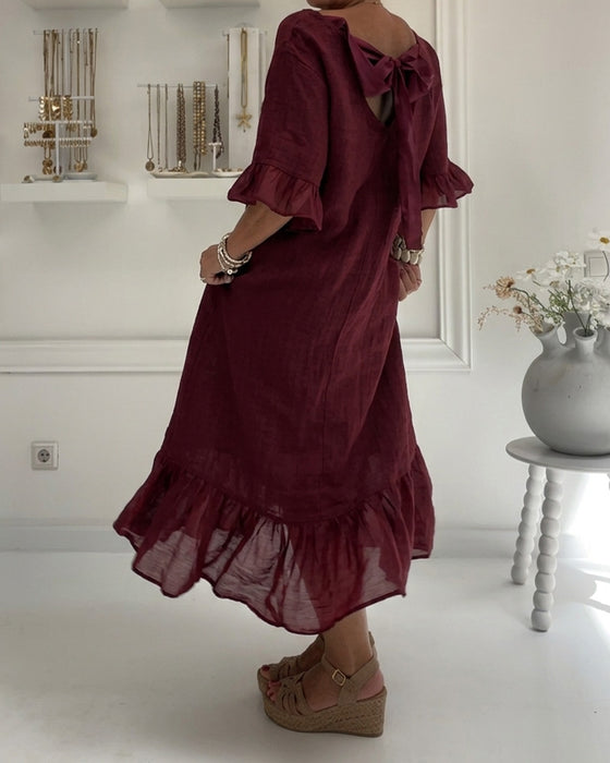 Robe Volant Poche Décontractée