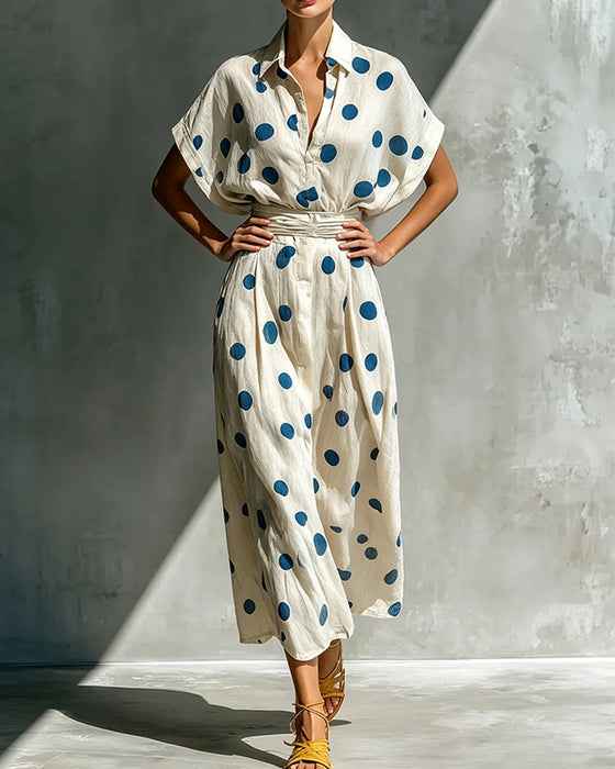 Robe Décontractée À Pois Midi