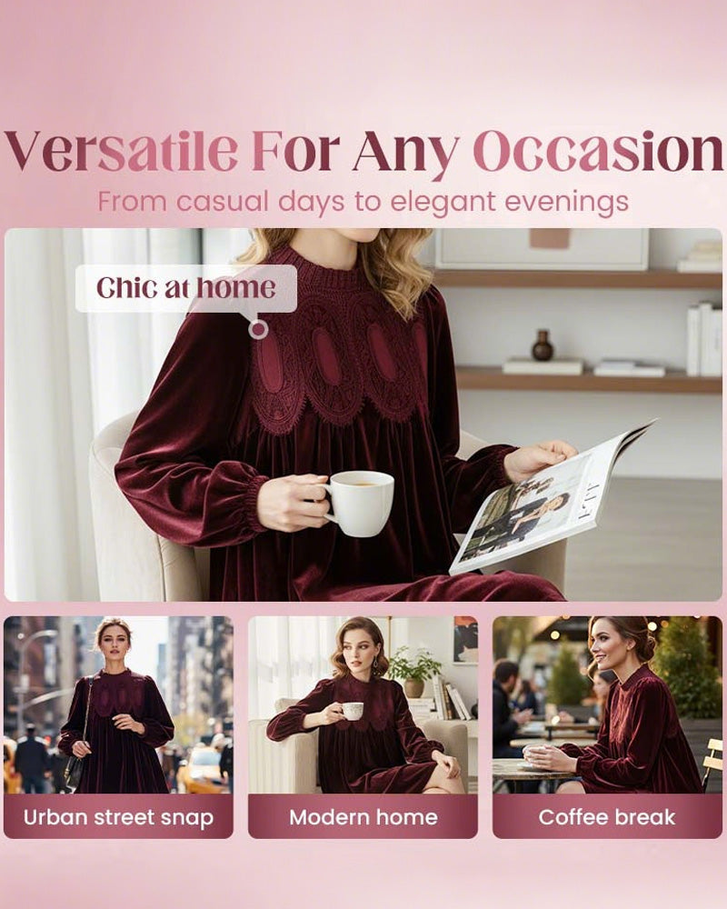 Robe Tunique À Empiècements En Dentelle D’Inspiration Vintage