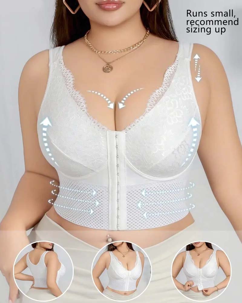 Femme Fermeture Devant Boucle Push-Up Sans Armatures Correcteur De Posture Soutien-Gorge