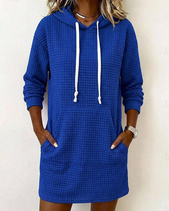 Robe Gaufre Capuche Sweatshirt