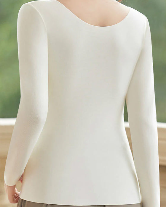 Haut Thermique Sans Couture Pour Femme Avec Soutien-Gorge Intégré