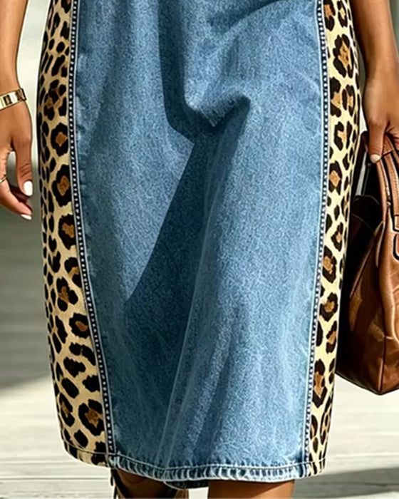 Robe Manches Courtes Léopard