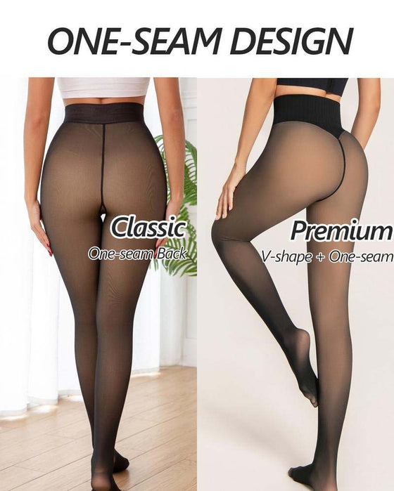 Leggings Moulants Doublés Polaire À Couture Unique