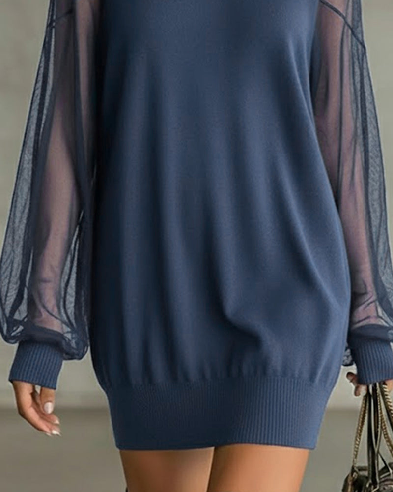 Robe Manche Lanterne Unie Patchwork