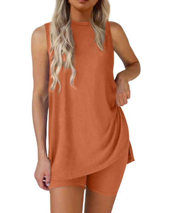 Ensemble Haut Sans Manches Et Short Uni