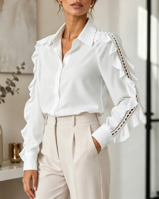 Chemise Volant Boutonnage