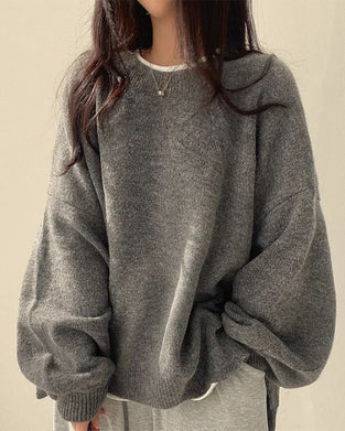 Pull Col Rond Côté Fente