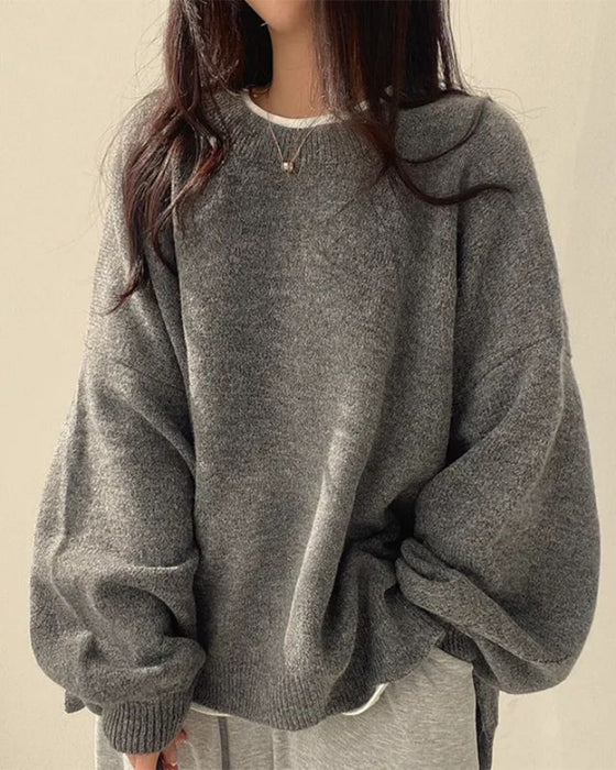 Pull Col Rond Côté Fente