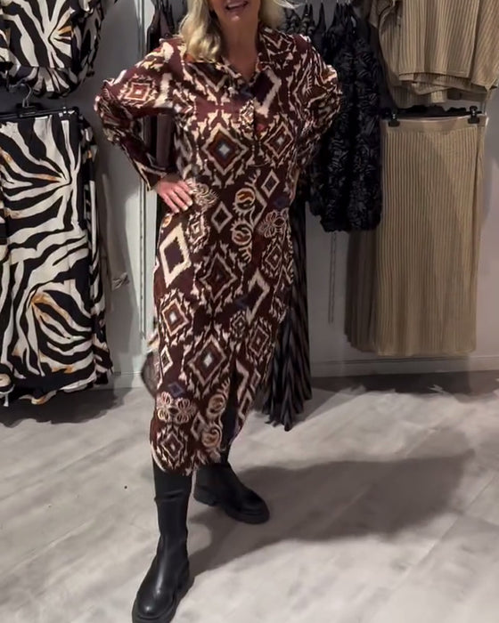 Robe Chemise À Motif Losanges