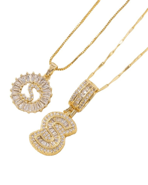 Colliers Lettre Initiale Pendentif 2 Paquet