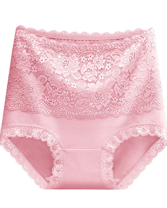 Culotte Avec Dentelle Et Contrôle Ventre Taille Haute