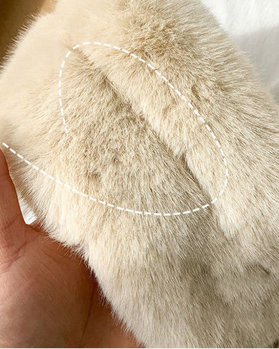 Écharpe En Fourrure Tricotée Patchwork À La Mode