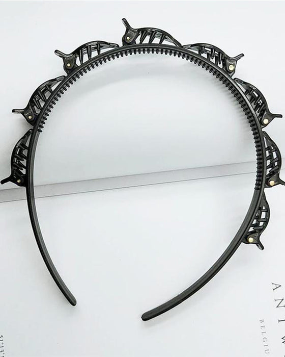 Coiffure à double frange avec épingle à cheveux