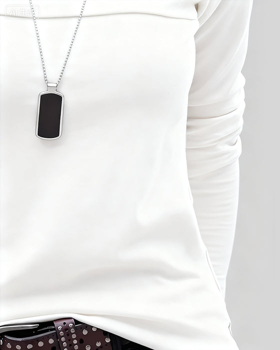 Haut Slim Fit Plissé Manches Longues