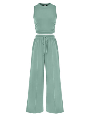 Ensemble Gilet Et Pantalon Taille Élastique