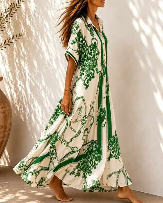 Robe Vintage Volute Revers Chemise