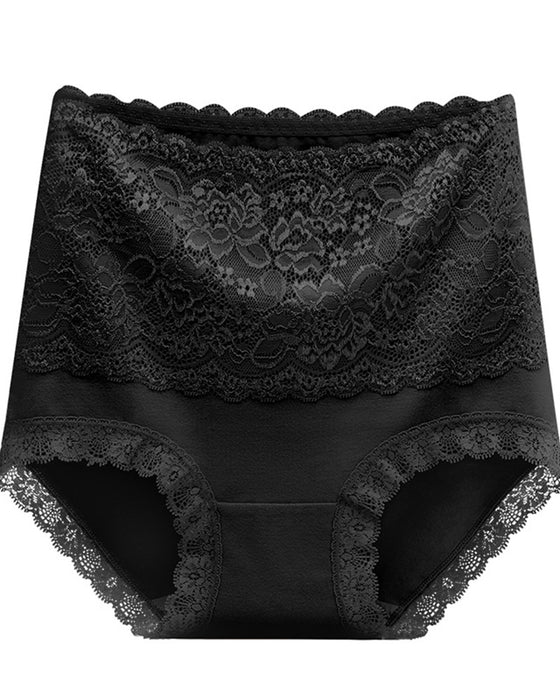 Culotte Avec Dentelle Et Contrôle Ventre Taille Haute