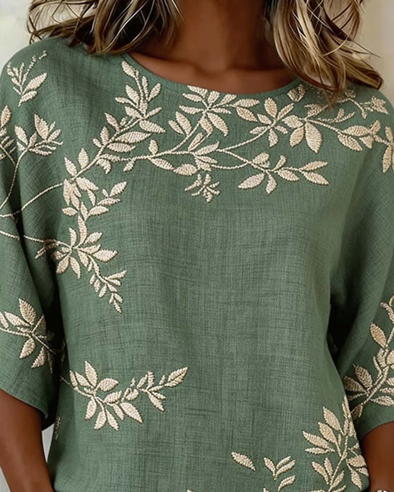 Blouse Col Rond Manches Chauve Souris Rayée