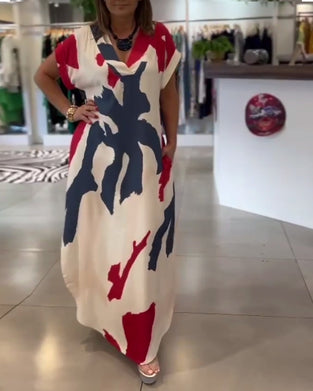 Robe À Manches Courtes Imprimée