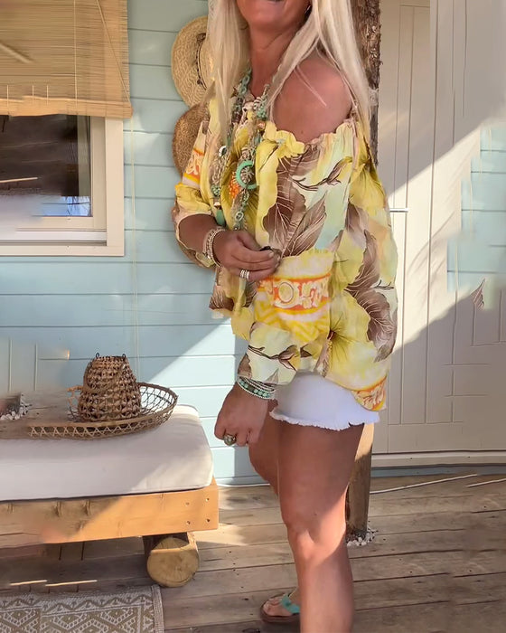 Blouse Off-Shoulder Imprimé Resort