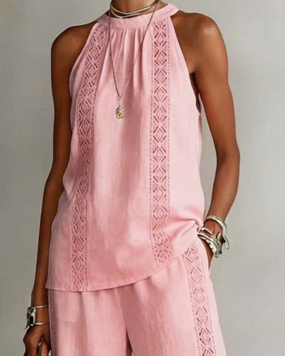 Ensemble Deux Pièces Évidé Halter