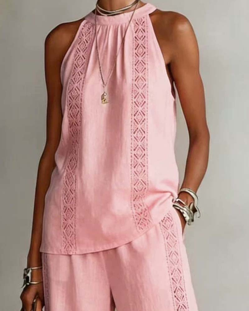 Ensemble Deux Pièces Évidé Halter
