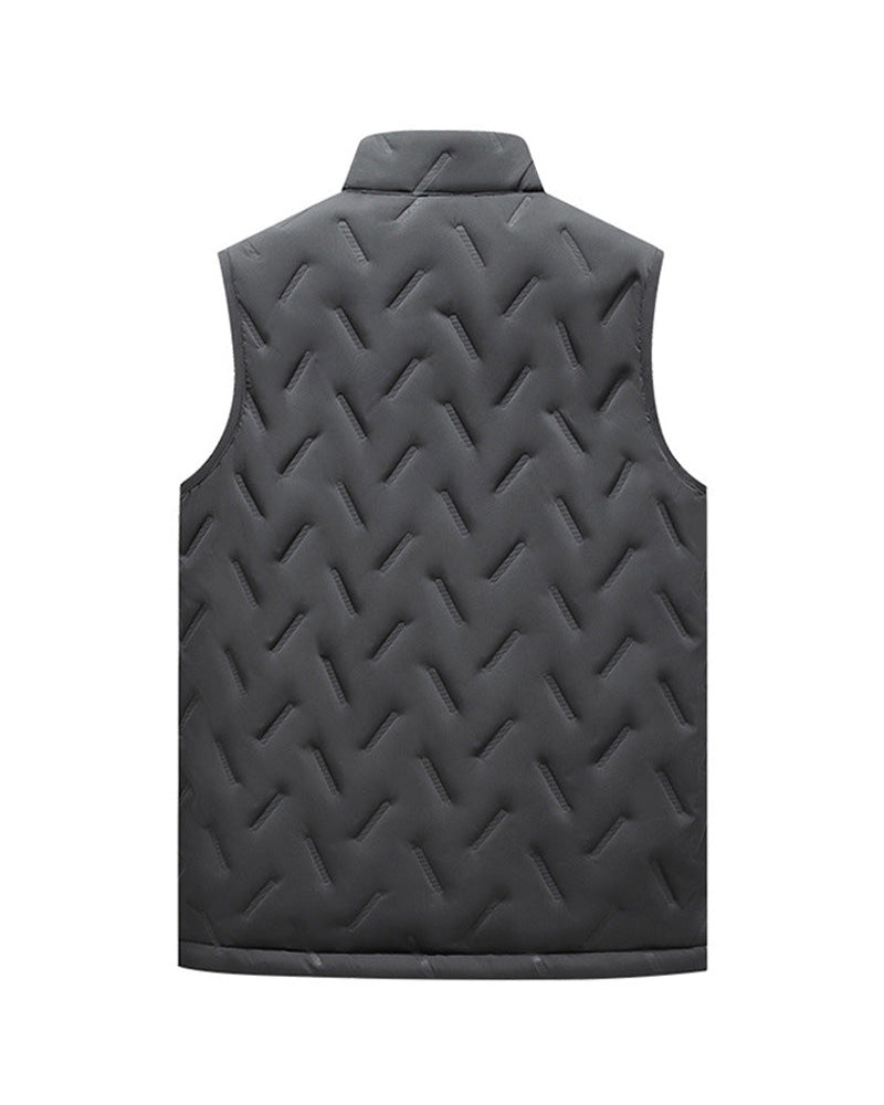 Gilet Unisex Hiver Chaud Décontracté Sans Manches Matelassé Doublure Polaire