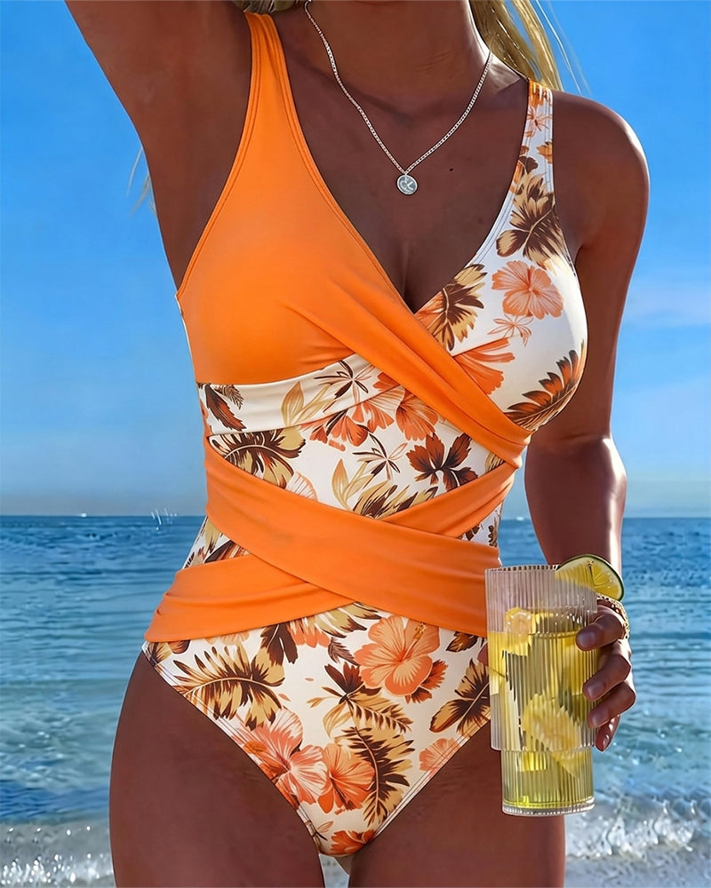 Une-Pièce Contraste Floral