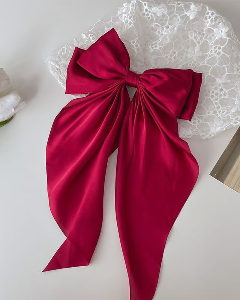 🔥 Grand Nœud Pince À Cheveux Pour Femme – Accessoire De Queue De Cheval Pour Mariage & Quotidien Avec Longue Queue